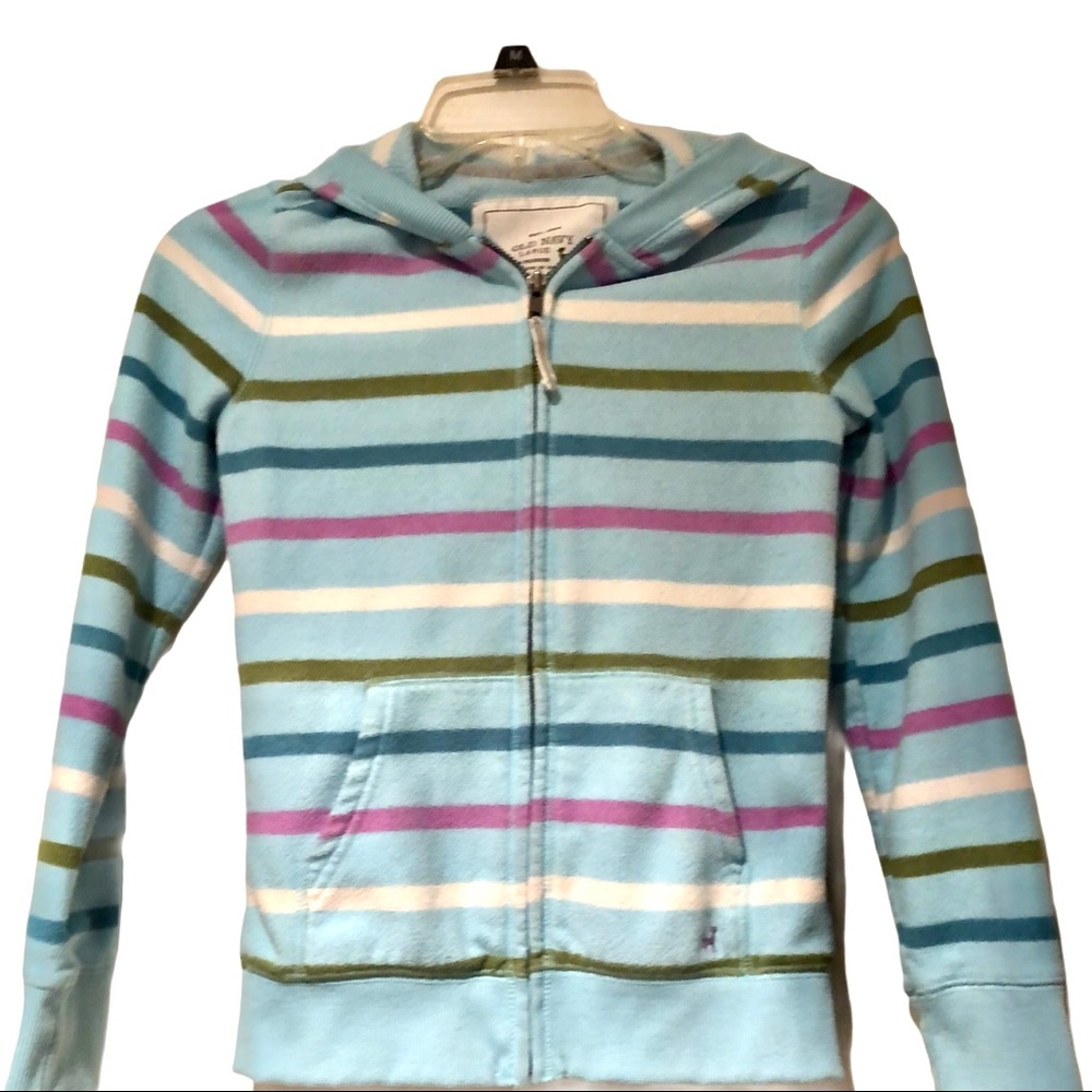 Girls Striped Fleece Hoodie